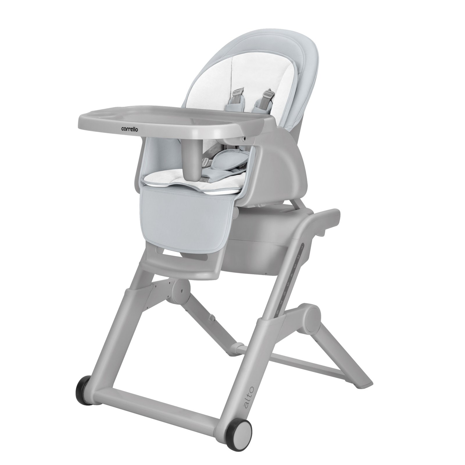 Carrello Alto összecsukható etetőszék Chrome Grey – állítható magasság