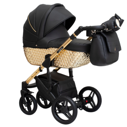 Paradise baby Euforia Prémium „Diamond” fekete eco bőr + arany