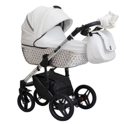 Paradise baby Euforia Prémium „Diamond” fehér eco bőr + ezüst