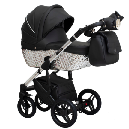 Paradise baby Euforia Prémium „Diamond” fekete eco bőr + ezüst