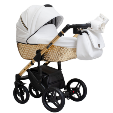 Paradise baby Euforia Prémium „Diamond” fehér eco bőr + arany